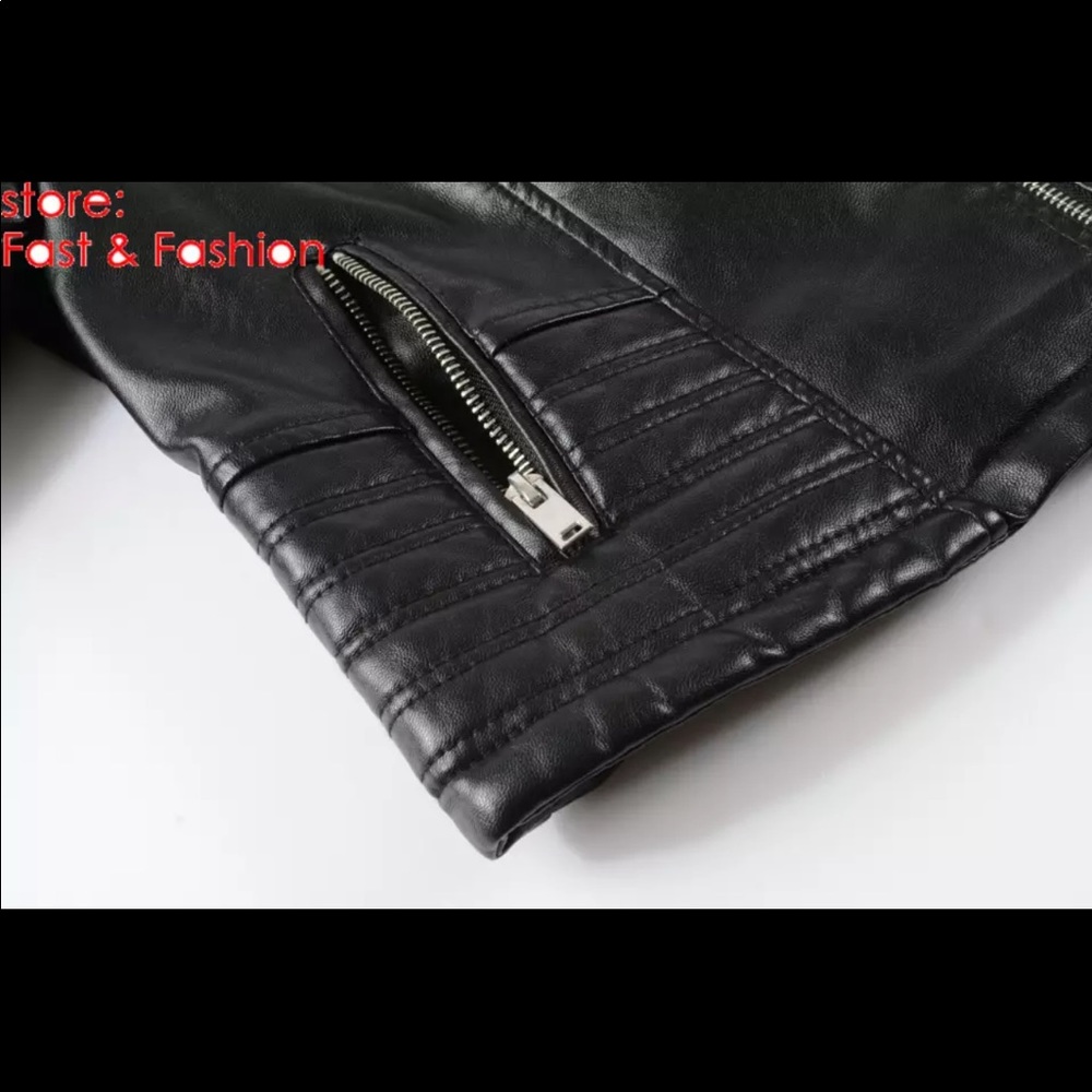 Motorcycle faux leather jacket - Picture 6 of 6